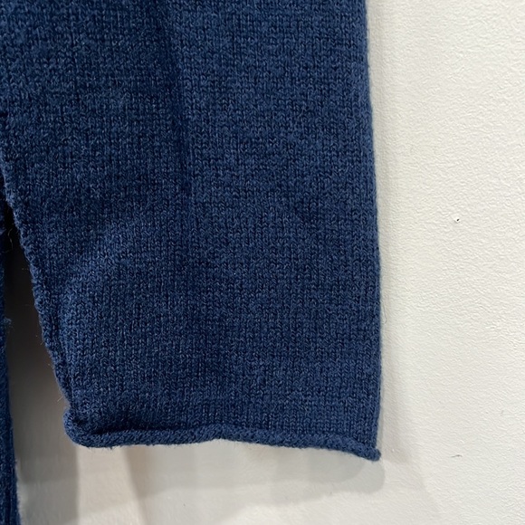 Cassis Merino Wool Blend V Neck Long Sleeve Dress in Navy Blue Size S - Picture 3 of 9